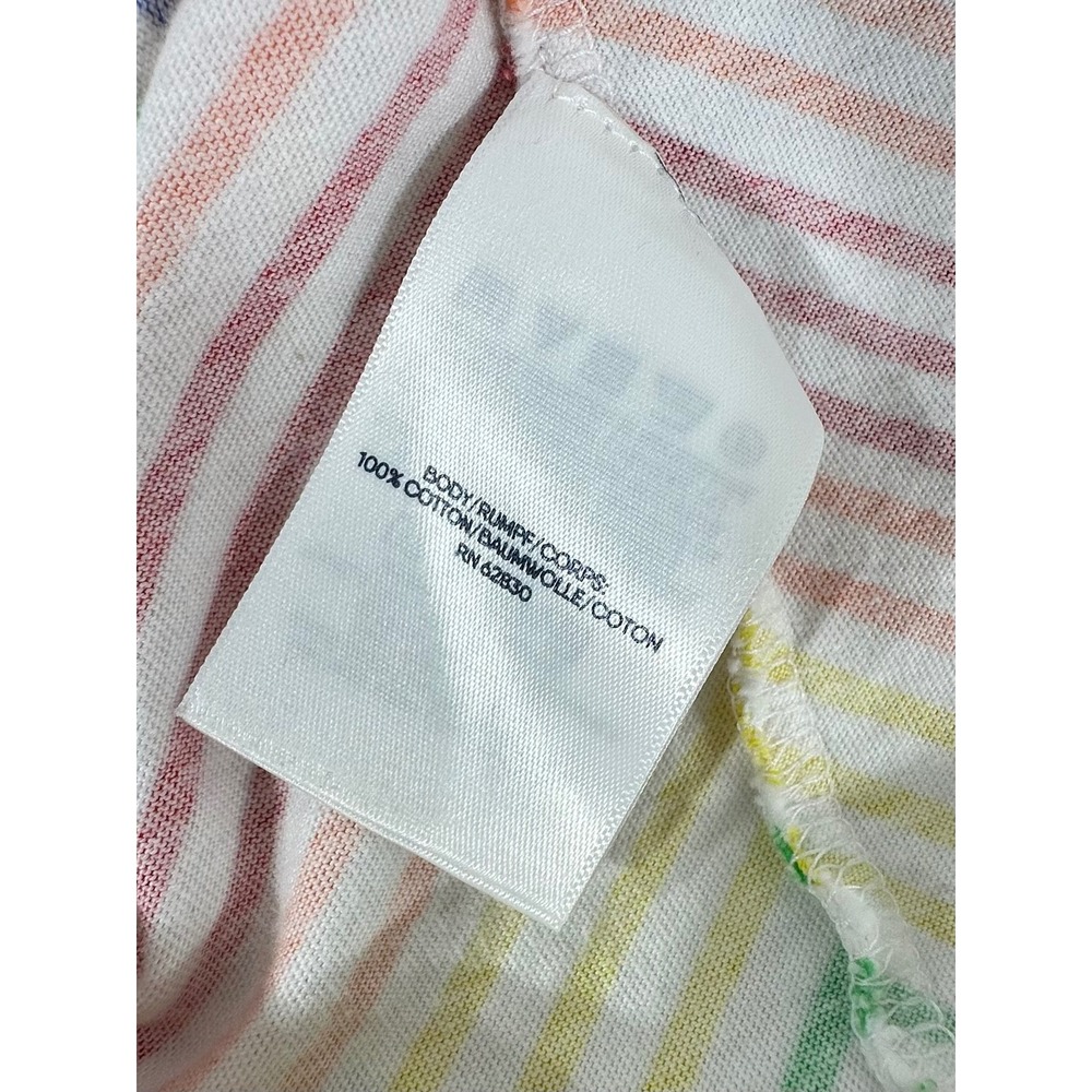 Lands End Shift Dress Plus Size 1X Sleeveless Rainbow‎ Stripe Notch Neck Pockets - Picture 5 of 8